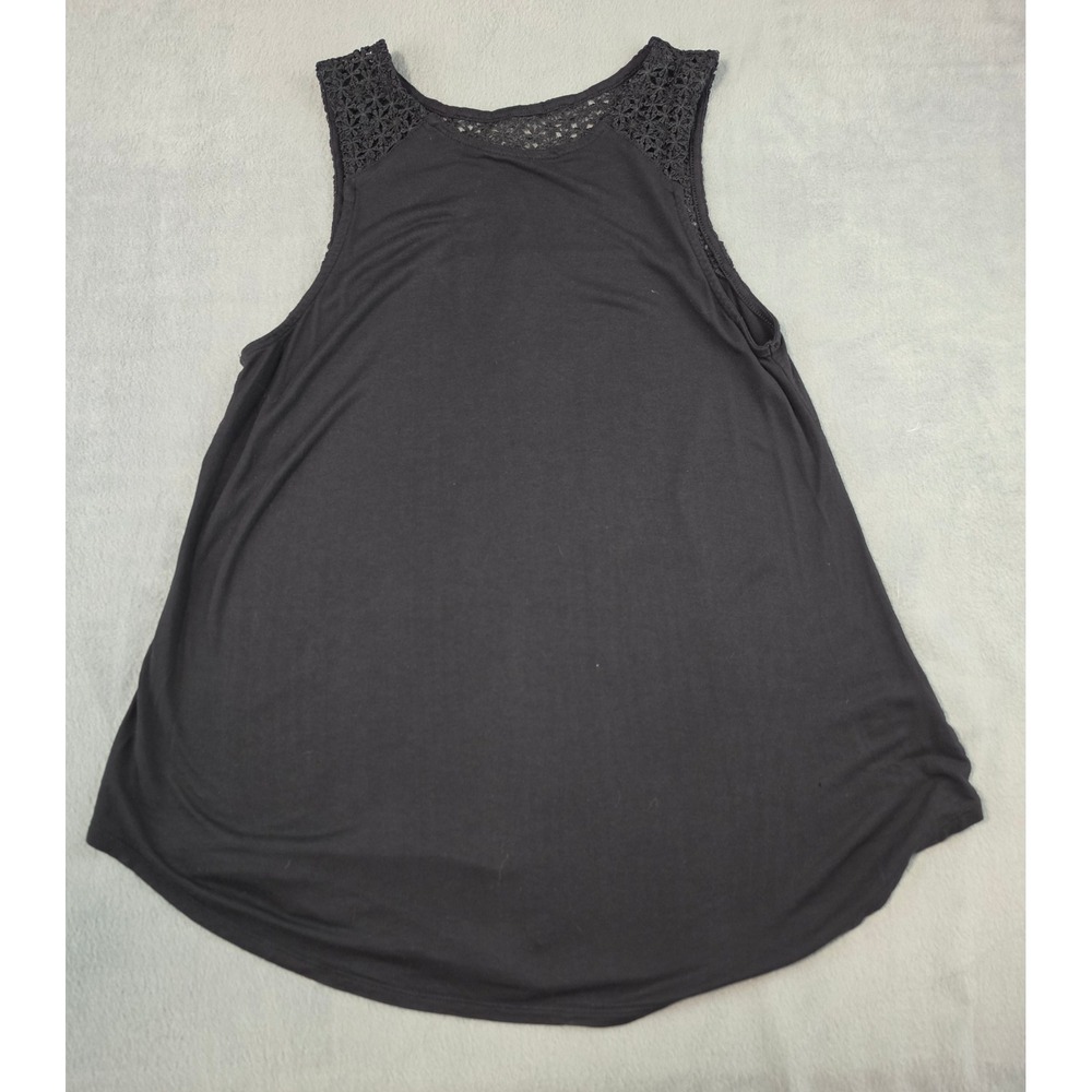 Boho Crochet Trim‎ Swing Tank Top Old Navy Womens Medium Black